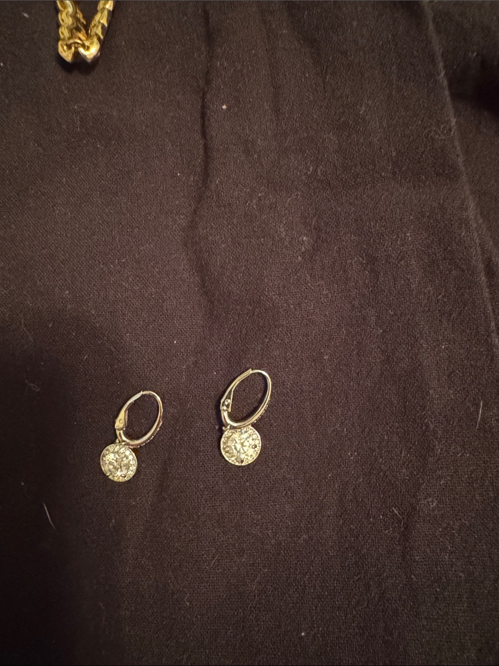 Swarovski Gold Crystal Drop Lever-Back Earrings